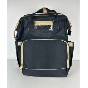 Convertible Bassinet Changing Station Infant Baby Black Diaper Bag Backpack